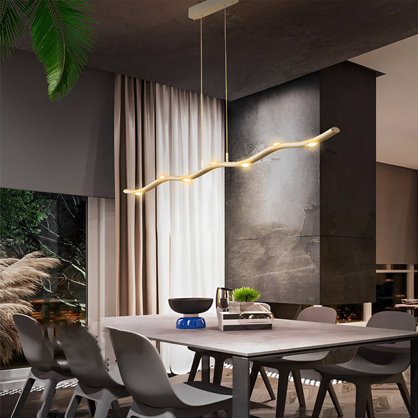White Branch Wave LED Linear Pendant