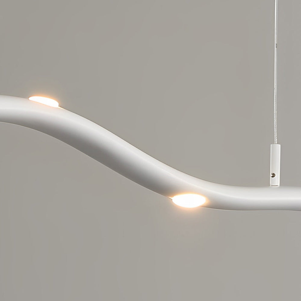 White Branch Wave LED Linear Pendant, Iron Island Ceiling Light