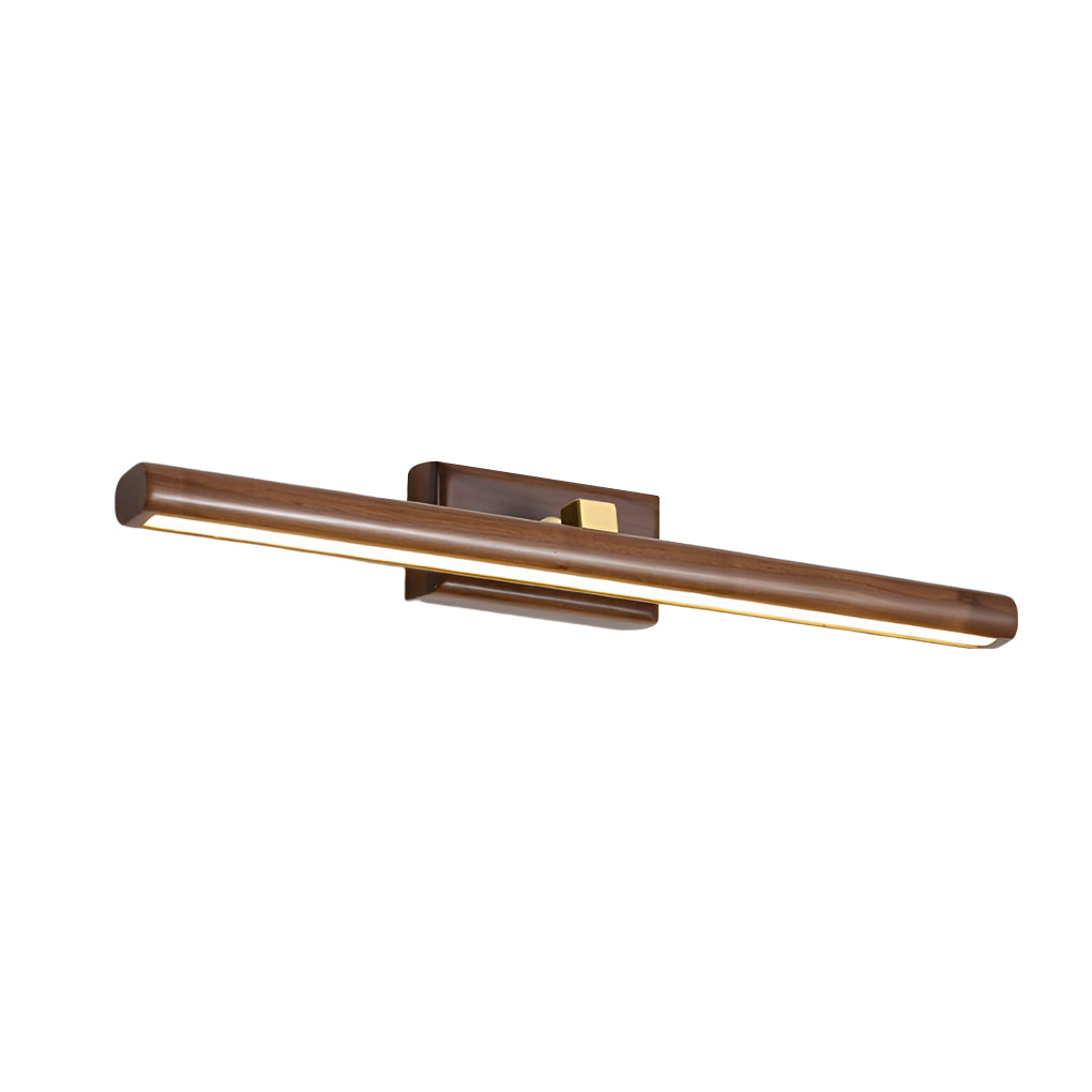 Rotating Wood Vanity Light, Oak or Walnut LED Bath Bar